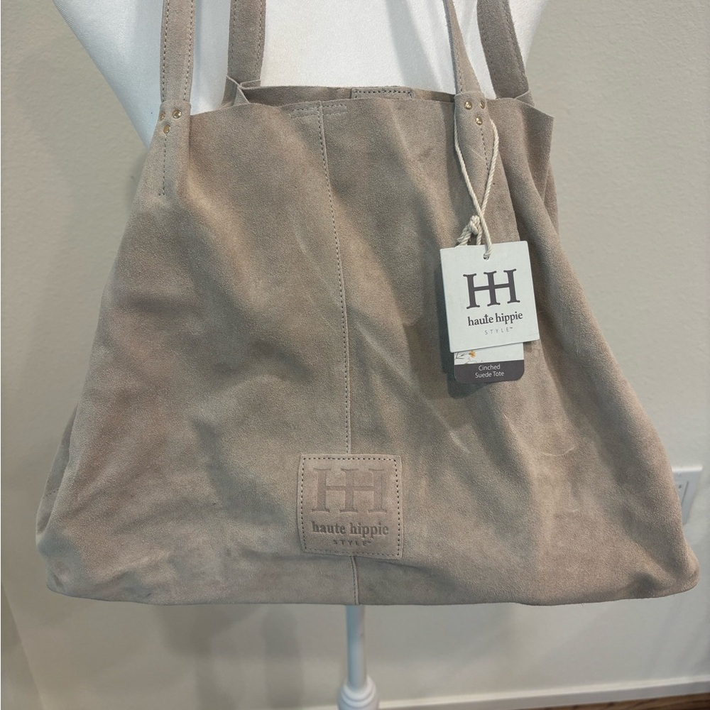 Haute Hippie Taupe Suede Shoulder Bag
